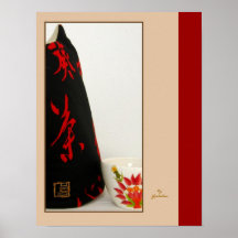 Affiche confortable japonaise de thé de style cont