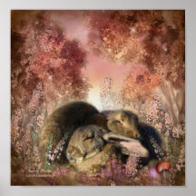 Affiche/copie d'art de rêves de lapin