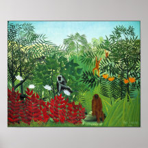 Affiche/copie : Forêt tropicale avec des singes