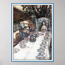 Affiche/copie :  Le thé du chapelier fou - Rackham