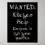 Affiche d'aide de cuisine