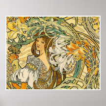 Affiche d'Alphonse Mucha :  Langue des fleurs