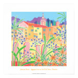 Affiche d'art : Agapanthus dans la vieille ville,  posters