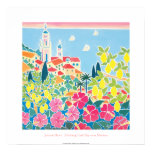 Affiche d'art : Ciel rose de rougissement au-dessu posters