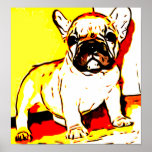 Affiche d'art de bouledogue français