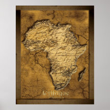 Affiche d'art de carte de l'Afrique de ~ de L'AFRI