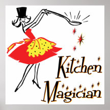 Affiche d'art de cuisine de magicien de cuisine ré