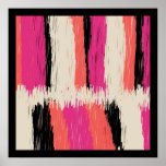 Affiche d'art de rayure d'Ikat