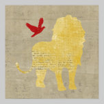 Affiche d'art de silhouette de lion posters