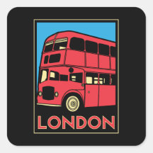 affiche d'art déco de Londres Westminster Angleter Sticker Carré