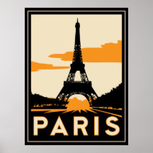 affiche d'art déco de Paris rétro