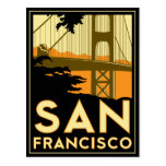 Affiche d'art déco de San Francisco Carte Postale