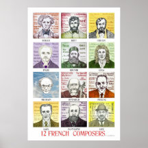 Affiche de 12 compositeurs français