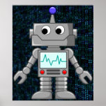 affiche de bande dessinée de robot