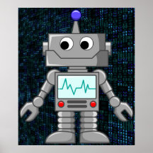 affiche de bande dessinée de robot