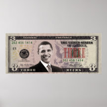 Affiche de Barack Obama $3 Bill
