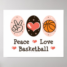 Affiche de basket-ball d'amour de paix
