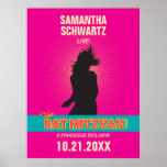 Affiche de bat mitzvah de vedette du rock dans les