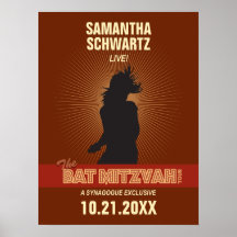 Affiche de bat mitzvah de vedette du rock