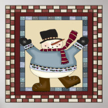 Affiche de bonhomme de neige de danse