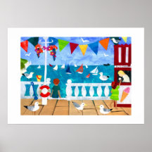 Affiche de bord de la mer