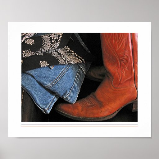 affiche de bottes de cowboy