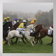Affiche de champ de cheval de course
