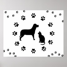 Affiche de chien et de chat
