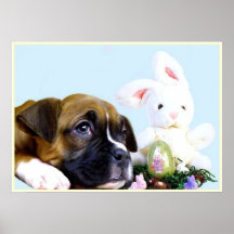 Affiche de chiot de boxeur de Pâques