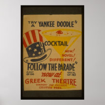 Affiche de cocktail de griffonnage d'Un-Yankee d'e