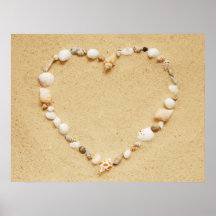 Affiche de coeur de coquillage