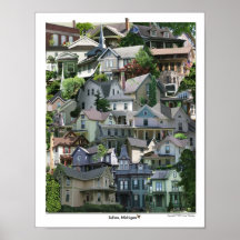 Affiche de collage, Michigan salin