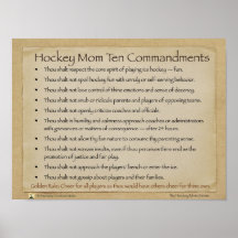Affiche de commandements de la maman Dix d'hockey