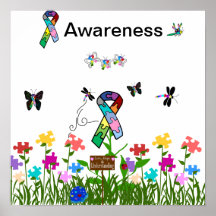 Affiche de conscience d'autisme