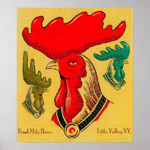 Affiche de coq de mille d'étang