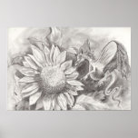 Affiche de dragon de tournesol
