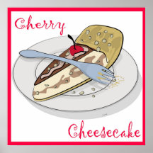 Affiche de gâteau au fromage de cerise