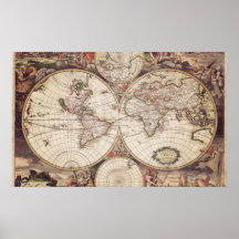 Affiche de géographie de carte du monde
