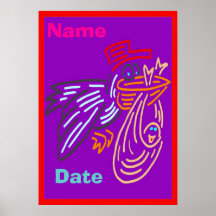 Affiche de jour de naissance de bébé
