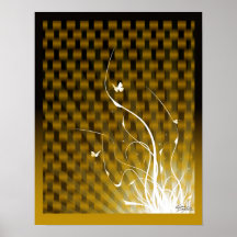 Affiche de jungle de Basketweave (or)