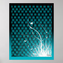 Affiche de jungle de Basketweave (sarcelle d'hiver