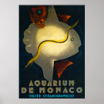 Affiche de la publicité de l'aquarium De Monaco
