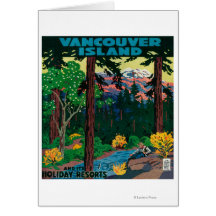 Affiche de la publicité d'île de Vancouver Carte De Vœux