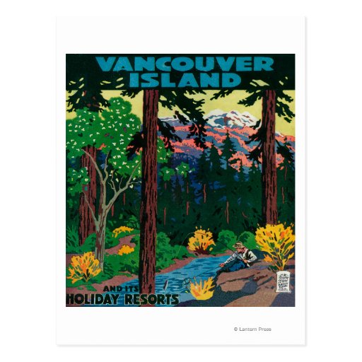 Affiche de la publicité d'île de Vancouver Carte Postale