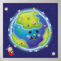 Affiche de la terre de coccinelle