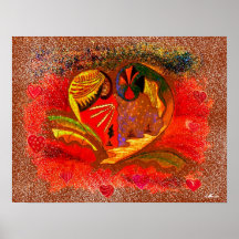 Affiche de l'hiver de Valentine (rouge) -