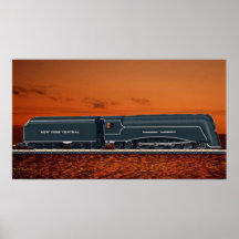Affiche de locomotive à vapeur de lignes profilées