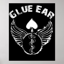 Affiche de logo d'oreille de colle