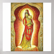 Affiche de Lotus de Kuan Yin de déesse