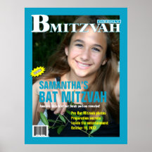 Affiche de magazine de B Mitzvah en turquoise